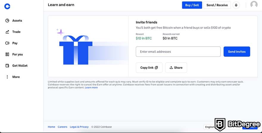 Ücretsiz Kripto Para Kazanma: Coinbase yönlendirme programı.