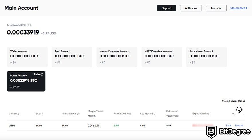 Deepcoin nedir: ana hesap bilgileri.