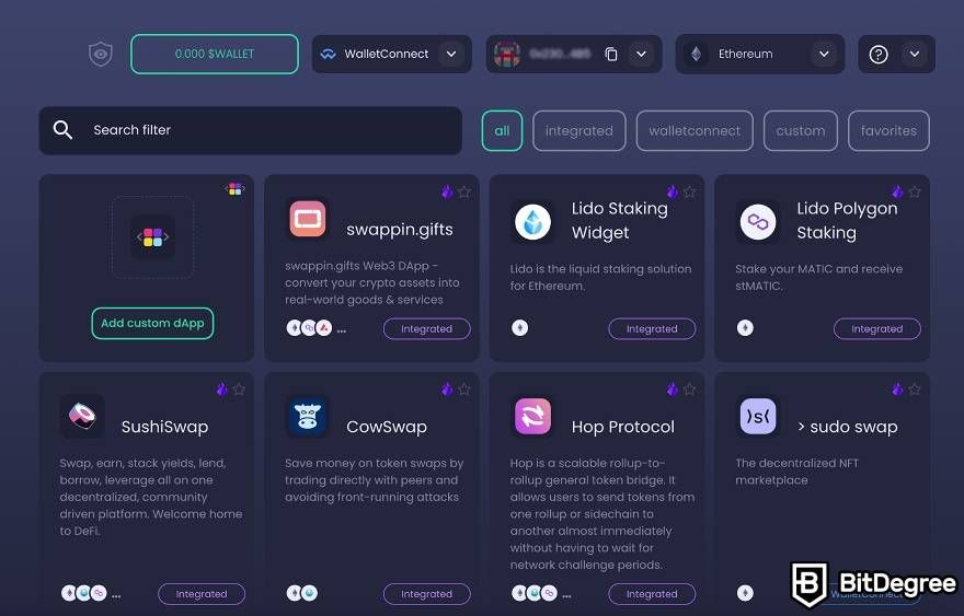 Ulasan Ambire Wallet: Beberapa dApp yang didukung Ambire.