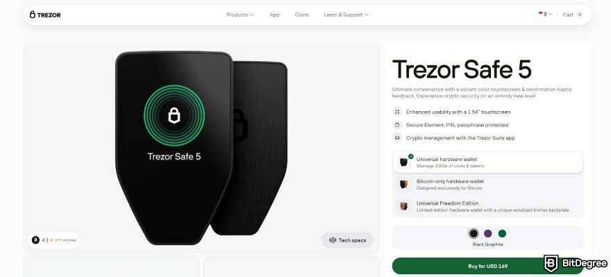 Best USDC wallet: Trezor Safe 5.