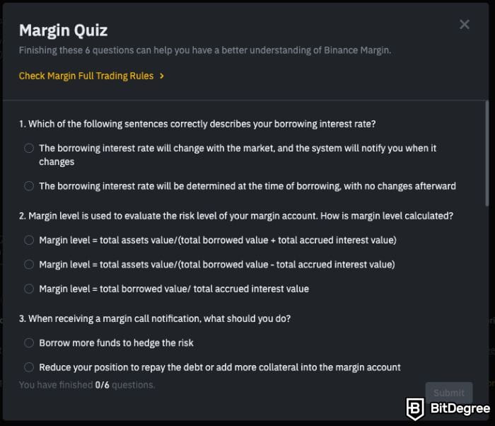 Binance marjin ticareti: marjin quiz.