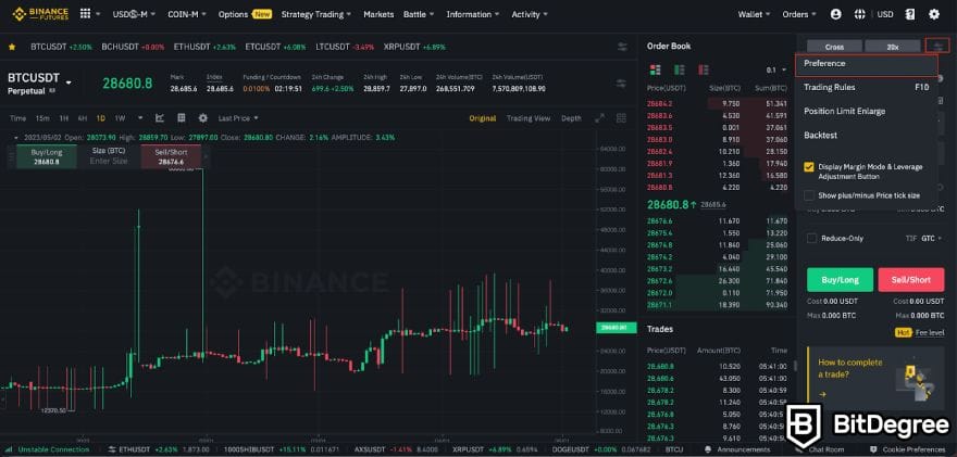 Binance marjin ticareti: tercih.