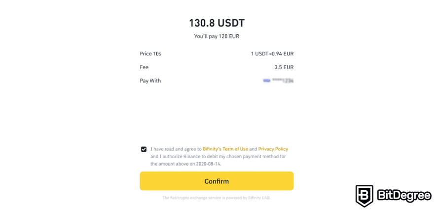 Binance Opiniones: Confirmación del Pago.