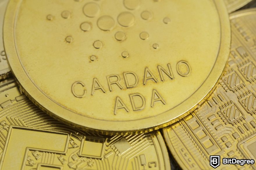 Bitcoin staking: Cardano (ADA) altın paraları.