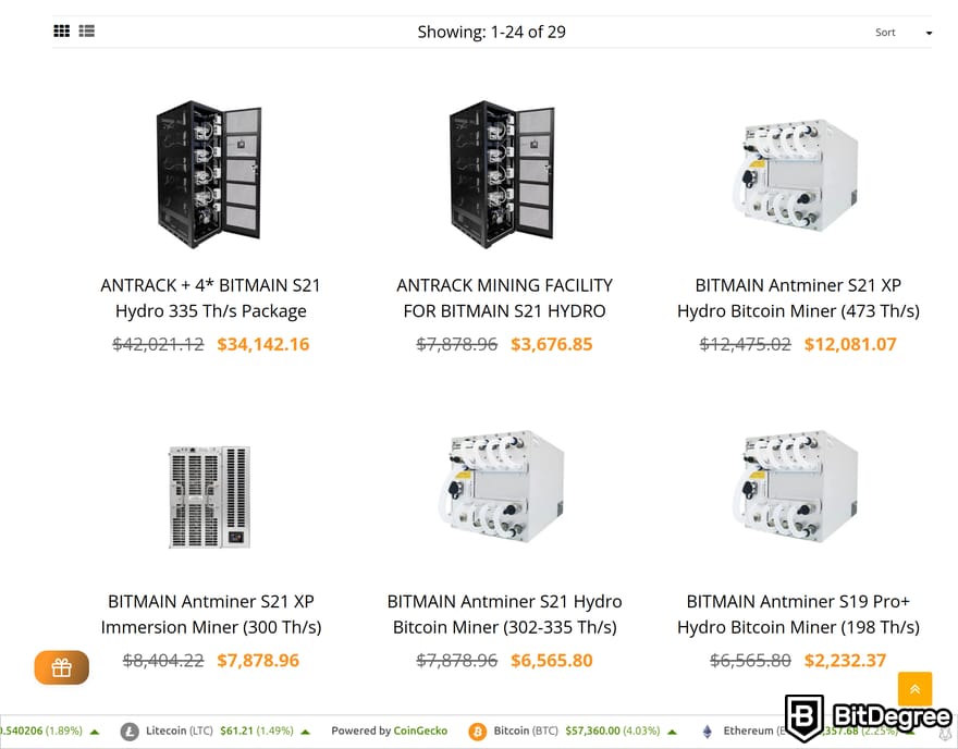 Coin Mining Central incelemesi: hidro ve daldırma madencilik donanımı önizlemesi.