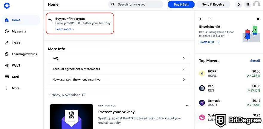 Coinbase Noel Fırsatları: Kullanıcı kontrol ekranı. Coinbase Noel Fırsatları: Kullanıcı kontrol ekranı.