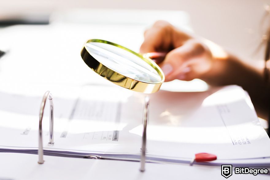 Crypto hedge funds list: a person analyzing documents.