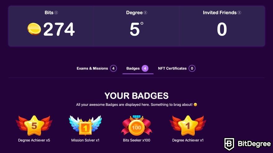 Kripto Görevleri: BitDegree Bit'leri, Degree'ler ve armalar.