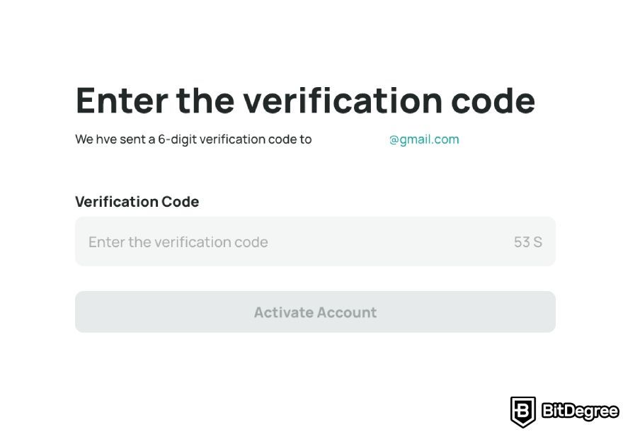 DigiFinex İnceleme: E-posta onay sayfası.