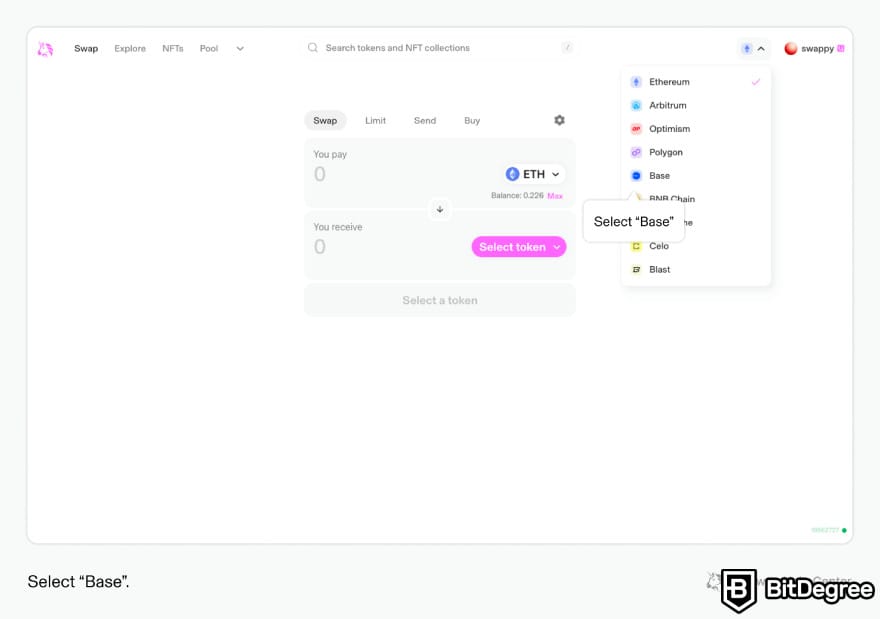 Uniswap üzerinde Base seçerek Brett Coin nasıl satın alınır.