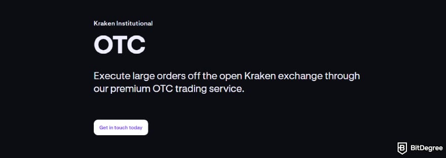 How to turn crypto into cash: Kraken's OTC trading page.