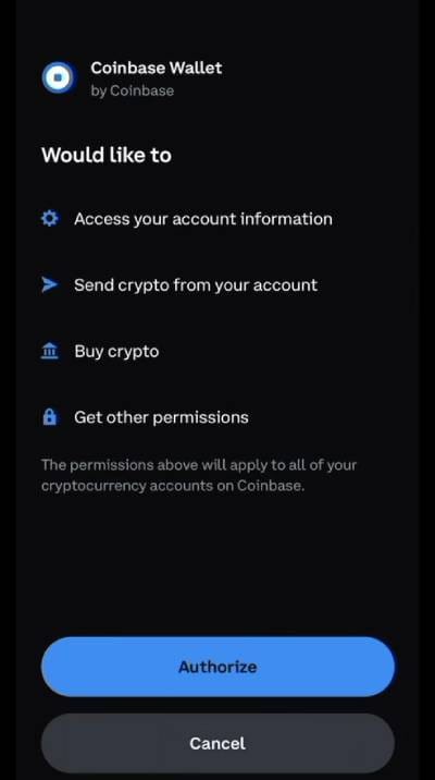 DeFi cüzdanından para çekme: Coinbase hesabınızı cüzdanınıza bağlayın.