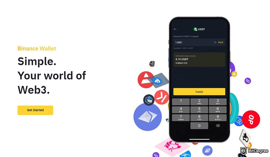 MetaMask güvenli mi: Binance Web3 Wallet açılış sayfası.