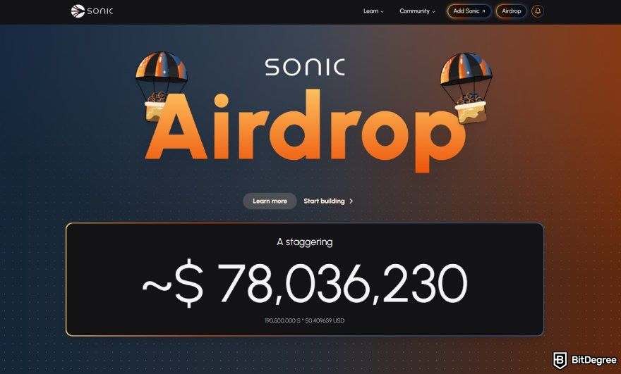 LayerZero airdrop guide: the landing page for Sonic's airdrop program.