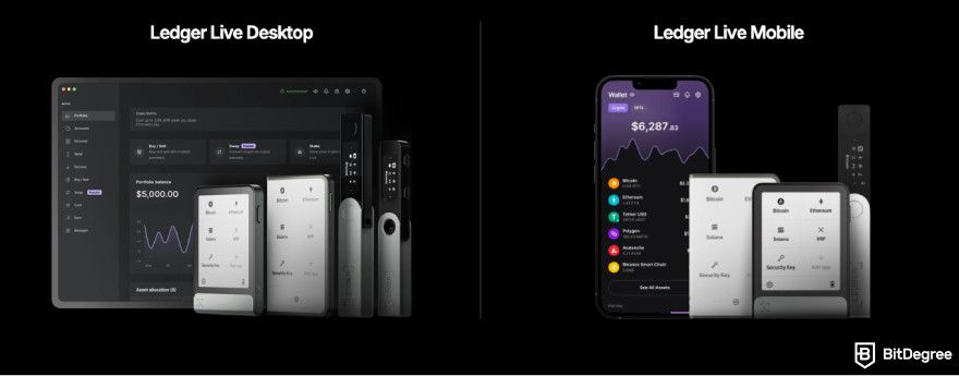 Análise do Ledger Flex: aplicativo Ledger Live.