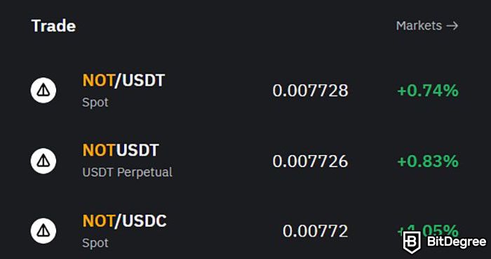 Notcoin Bybit: trading pair Notcoin di Bybit.