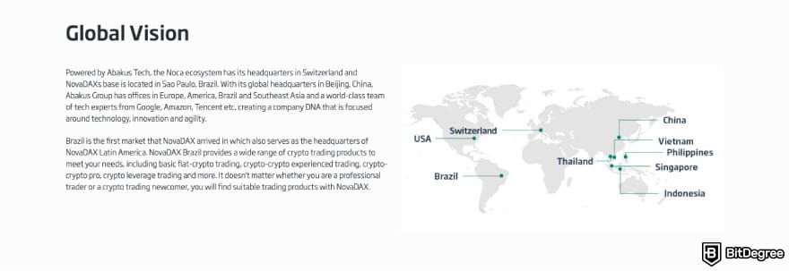 NovaDAX İncelemesi: NovaDAX global vizyonunun tanımı.