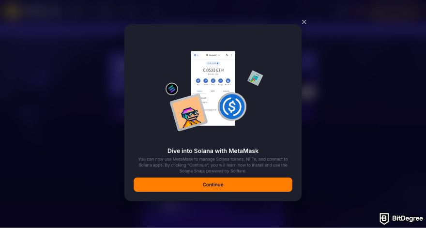 Ulasan Bursa Orca: tangkapan layar persetujuan koneksi dompet Orca.