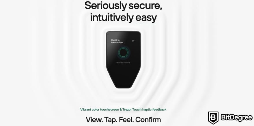 Trezor Safe 5 отзывы: функция тактильной отдачи на сайте.