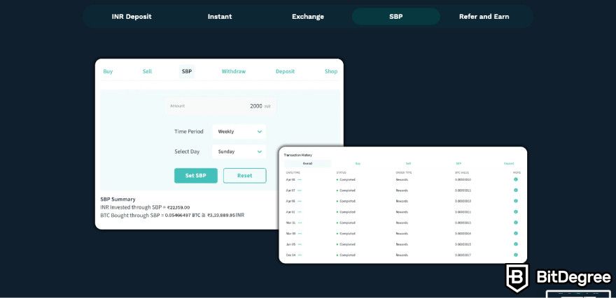 Unocoin incelemesi: Unocoin’in SBP programı tanıtım ekran görüntüsü.