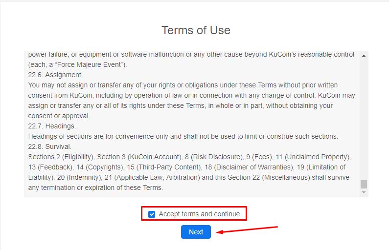 Terms of Use agreement